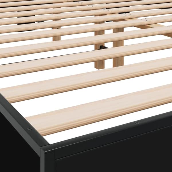 vidaXL sengestel 150x200 cm konstrueret træ og metal sort