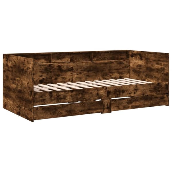 vidaXL Vuodesohva laatikoilla ei patjaa savutammi 90x200 cm