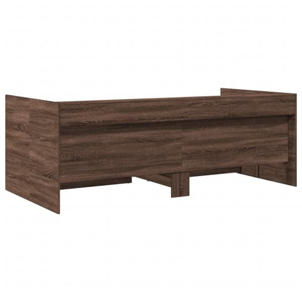 vidaXL Vuodesohva laatikoilla ei patjaa ruskea tammi 90x200 cm