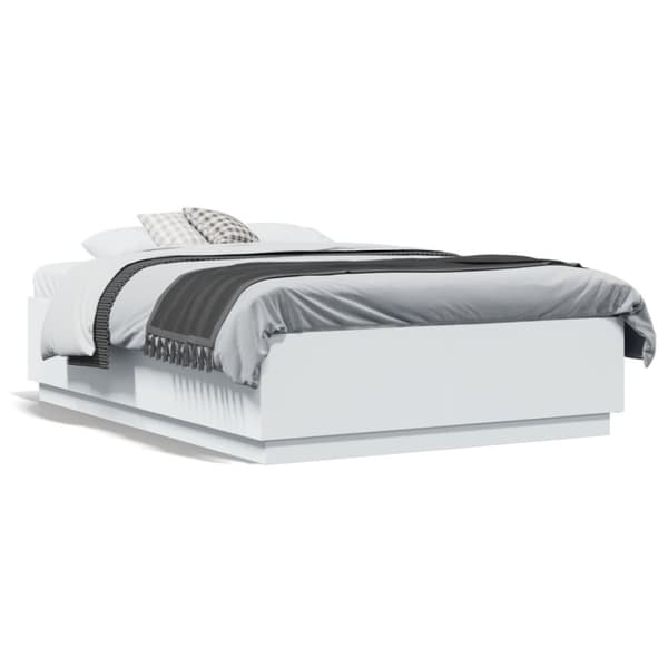 vidaXL Sengeramme hvit 140x190 cm konstruert tre