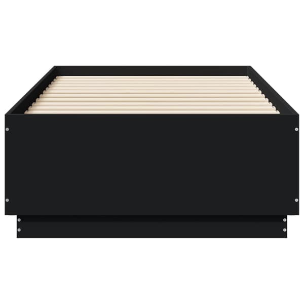vidaXL Sengeramme med LED-lys svart 75x190 cm konstruert tre