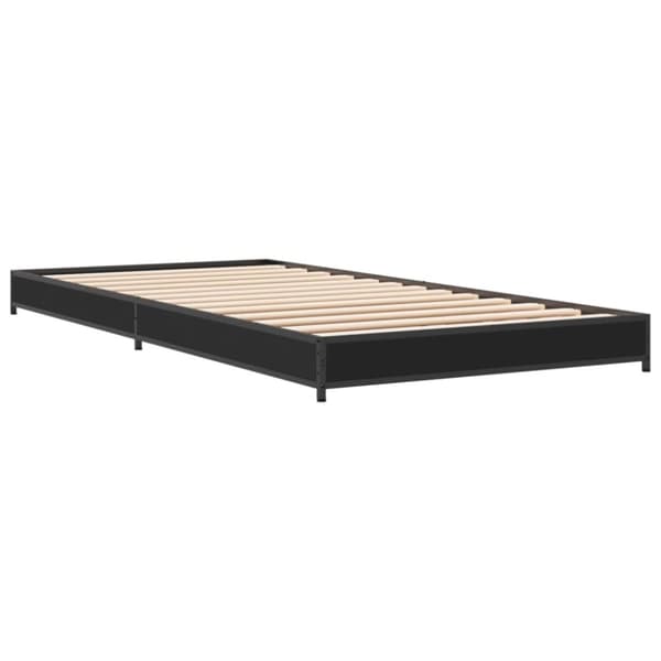 vidaXL Sengeramme svart 75x190 cm konstruert tre og metall