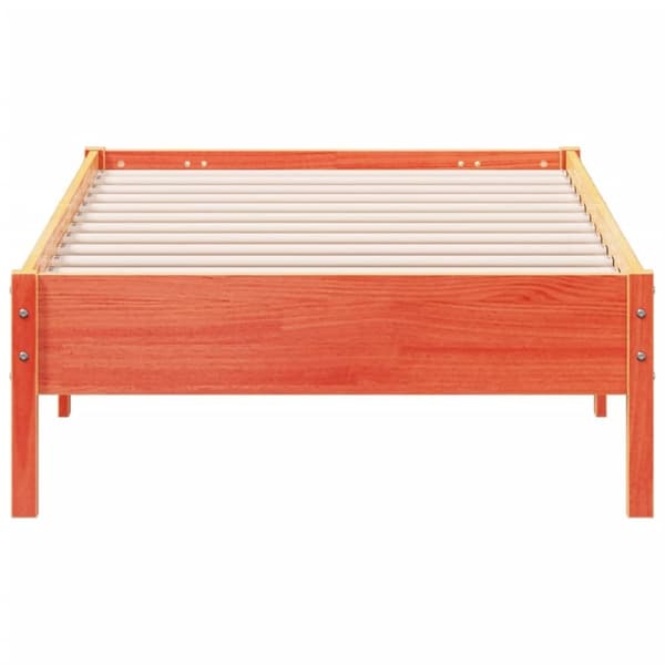 vidaXL Sengeramme uten madrass voksbrun 90x190 cm heltre furu