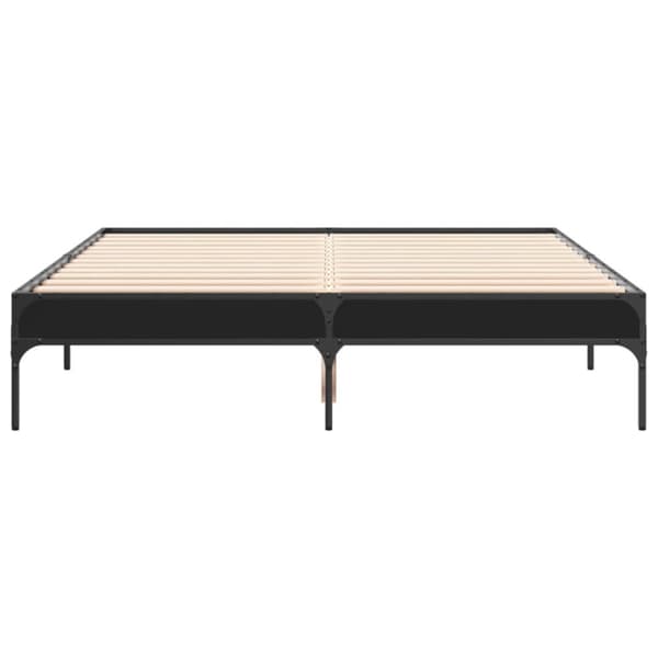 vidaXL Sängram svart 140x190 cm konstruerat trä och metall