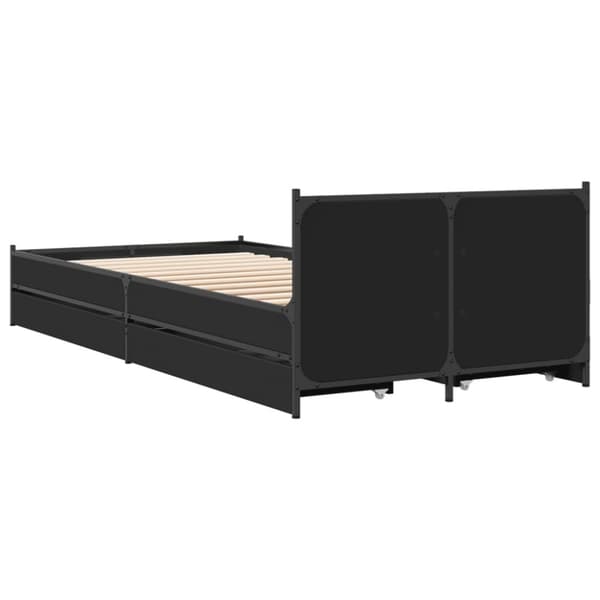 vidaXL Sengeramme med skuffer betonggrå 100x200 cm konstruert tre
