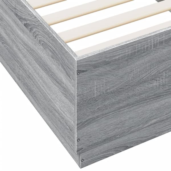 vidaXL Sängynrunko harmaa Sonoma 90x200 cm tekninen puu