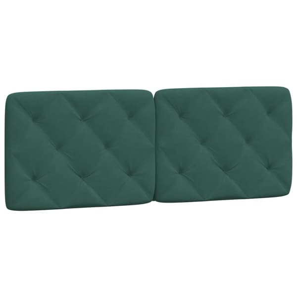 vidaXL sengeramme med LED-lys 140x190 cm velour mørkegrøn