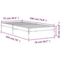 Pikkukuva 8 / 9: vidaXL Sängynrunko harmaa Sonoma 75x190 cm tekninen puu ja metalli