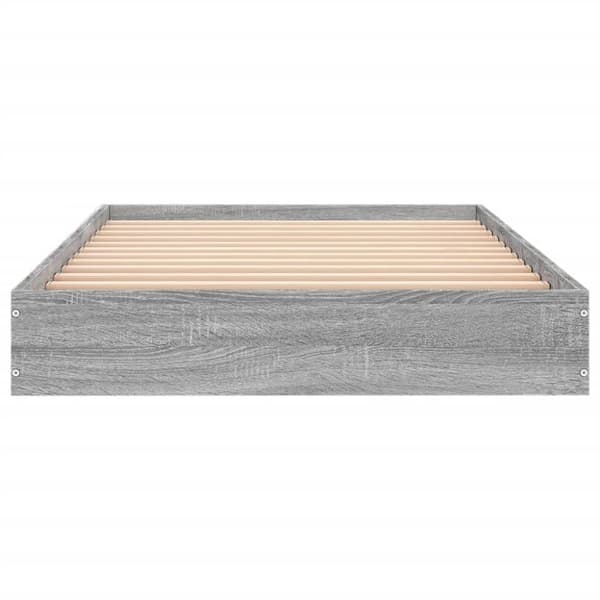 vidaXL Sängynrunko harmaa Sonoma 90x200 cm tekninen puu