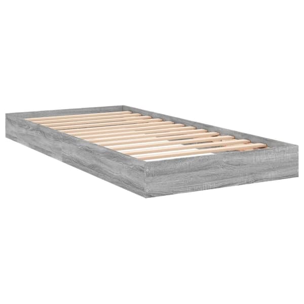vidaXL Sängynrunko harmaa Sonoma 90x200 cm tekninen puu