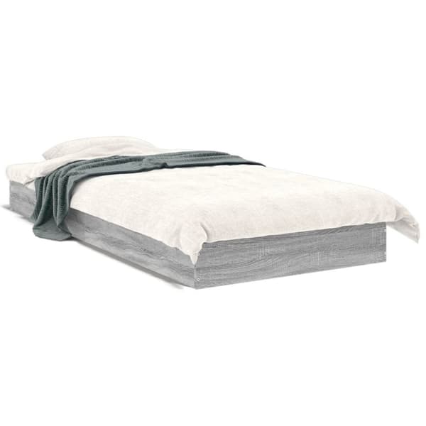 vidaXL Sängynrunko harmaa Sonoma 90x200 cm tekninen puu