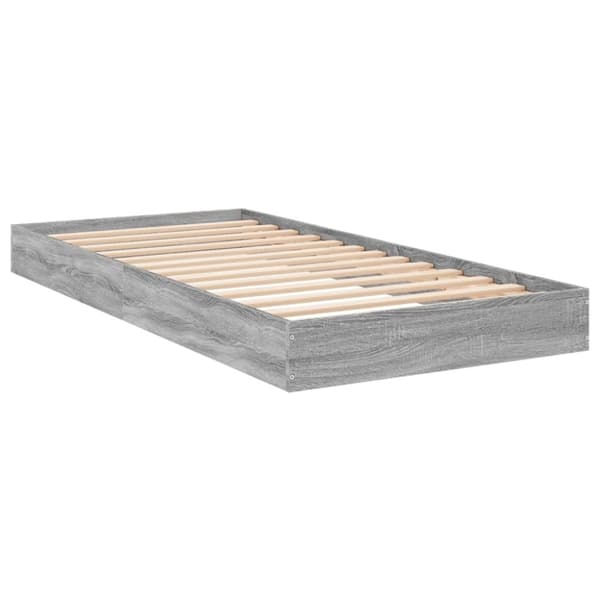 vidaXL Sängynrunko harmaa Sonoma 90x200 cm tekninen puu