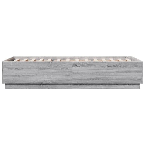 vidaXL Sengeramme grå sonoma 90x200 cm konstruert tre