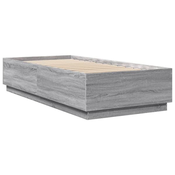 vidaXL Sengeramme grå sonoma 90x200 cm konstruert tre