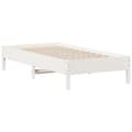 Miniatyrbilde 5 av 9: vidaXL Sengeramme uten madrass hvit 75x190 cm heltre furu