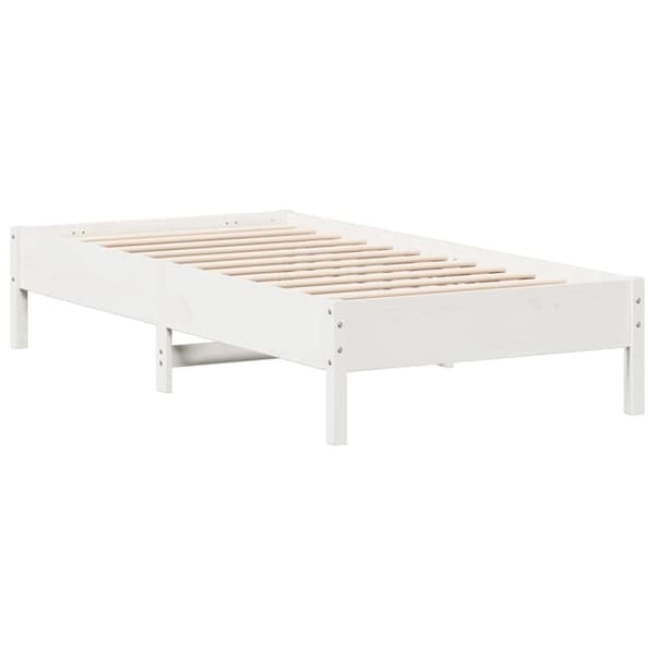 vidaXL Sengeramme uten madrass hvit 75x190 cm heltre furu