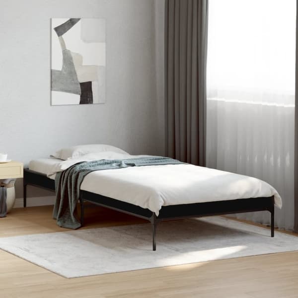 vidaXL Sengeramme svart 90x200 cm konstruert tre og metall