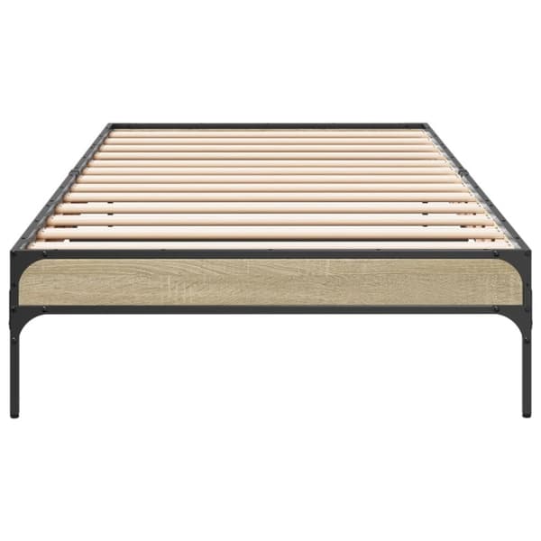 vidaXL Sengeramme sonoma eik 100x200 cm konstruert tre og metall