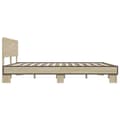 Miniatyrbillede 4 af 9: vidaXL sengestel 200x200 cm konstrueret træ og metal sonoma-eg