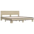 Miniatyrbillede 1 af 9: vidaXL sengestel 200x200 cm konstrueret træ og metal sonoma-eg