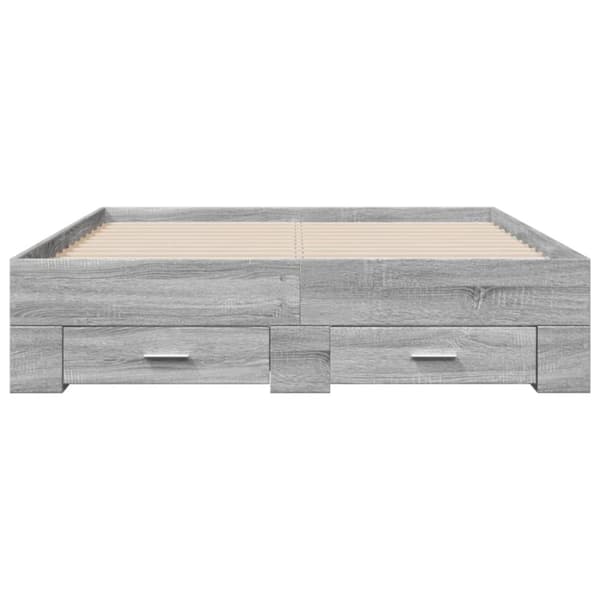 vidaXL Sengeramme med skuffer grå sonoma 120x190 cm konstruert tre