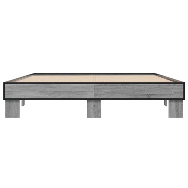 vidaXL Sengeramme grå sonoma 150x200 cm konstruert tre og metall
