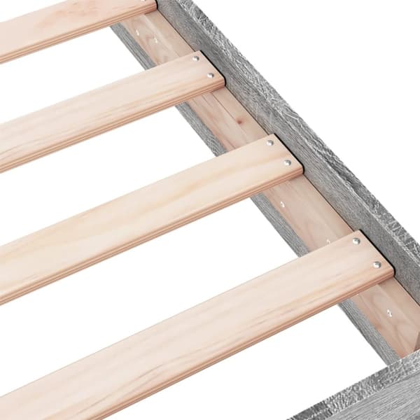 vidaXL sengeramme 75x190 cm konstrueret træ grå sonoma-eg