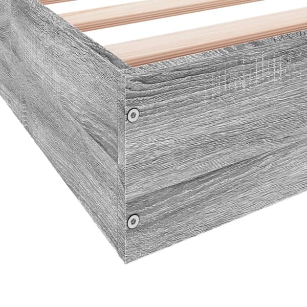 vidaXL sengeramme 75x190 cm konstrueret træ grå sonoma-eg