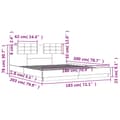 Miniatyrbilde 8 av 9: vidaXL Sengeramme med hodegavl grå sonoma 180x200 cm konstruert tre