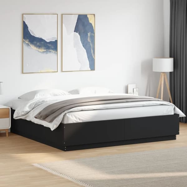 vidaXL Sängynrunko musta 180x200 cm tekninen puu