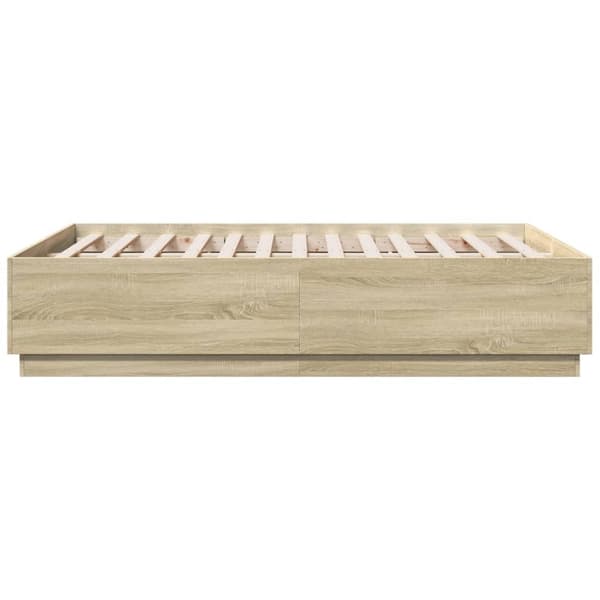 vidaXL sengestel 140x190 cm konstrueret træ sonoma-eg