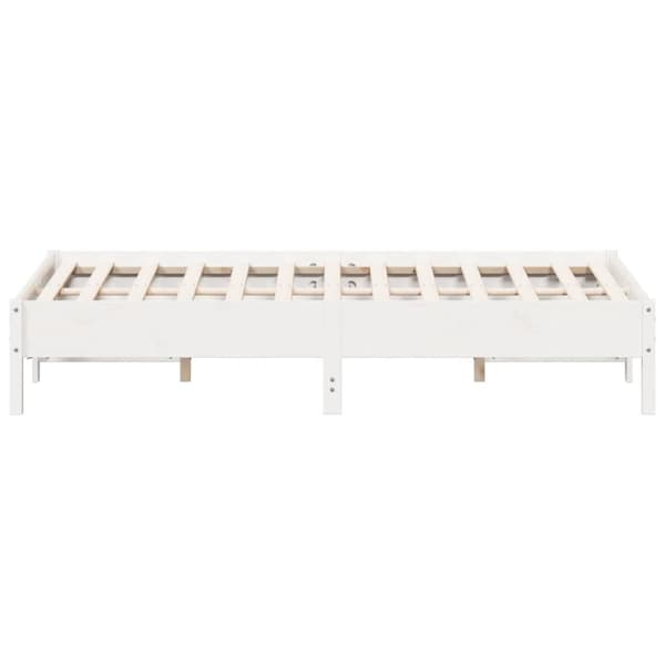 vidaXL Sengeramme uten madrass hvit 120x200 cm heltre furu