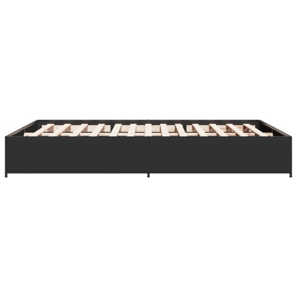 vidaXL Sängynrunko musta 135x190 cm tekninen puu ja metalli