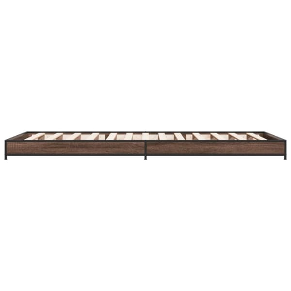 vidaXL sengeramme 75x190 cm konstrueret træ og metal brun egetræsfarve