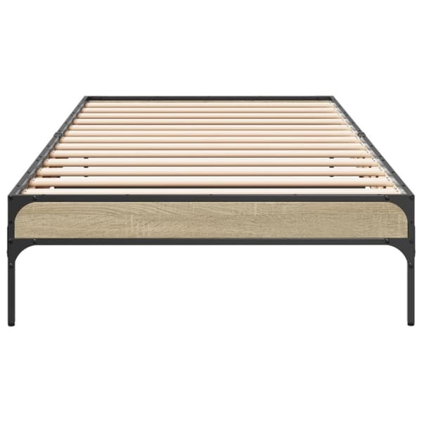 vidaXL Sengeramme sonoma eik 75x190 cm konstruert tre og metall