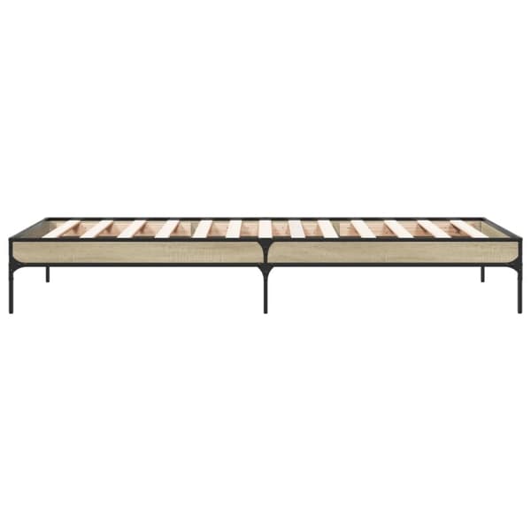 vidaXL Sengeramme sonoma eik 75x190 cm konstruert tre og metall