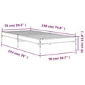 Miniatyrbilde 8 av 9: vidaXL Sengeramme sonoma eik 75x190 cm konstruert tre og metall