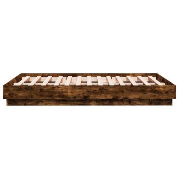 vidaXL Sengeramme røkt eik 120x190 cm konstruert tre