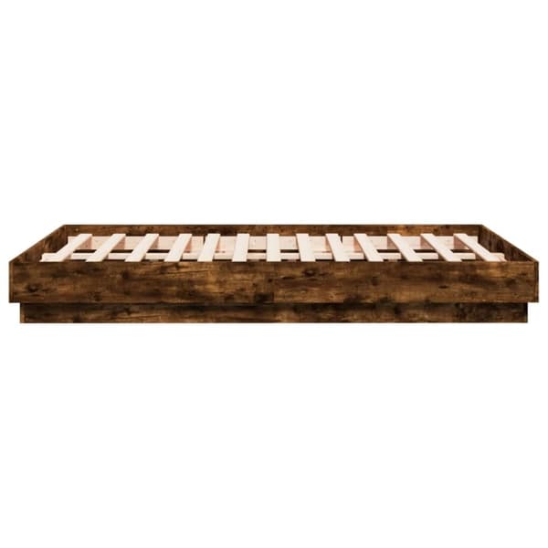 vidaXL Sengeramme røkt eik 120x190 cm konstruert tre