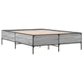 Miniatyrbilde 5 av 9: vidaXL Sengeramme grå sonoma 135x190 cm konstruert tre og metall