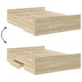 Miniatyrbilde 6 av 11: vidaXL Sengeramme med skuffer sonoma eik 120x200 cm konstruert tre