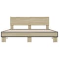 Miniatyrbilde 3 av 9: vidaXL Sengeramme sonoma eik 160x200 cm konstruert tre og metall