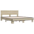 Miniatyrbilde 1 av 9: vidaXL Sengeramme sonoma eik 160x200 cm konstruert tre og metall