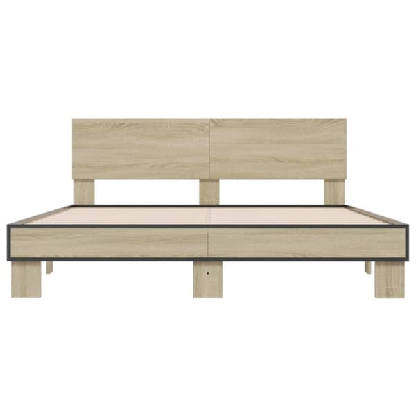 vidaXL Sengeramme sonoma eik 150x200 cm konstruert tre og metall
