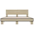 Miniatyrbilde 3 av 9: vidaXL Sengeramme sonoma eik 150x200 cm konstruert tre og metall