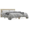 Miniatyrbilde 9 av 9: vidaXL Sengeramme sonoma eik 150x200 cm konstruert tre og metall