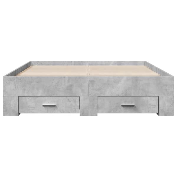 vidaXL sengeramme med skuffer 120x190 cm konstrueret træ betongrå