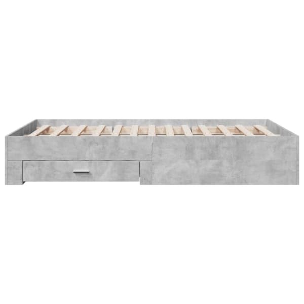vidaXL sengeramme med skuffer 120x190 cm konstrueret træ betongrå