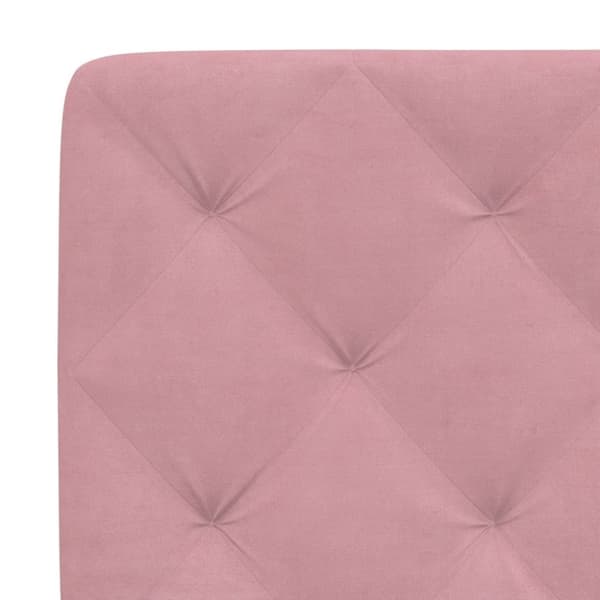 vidaXL seng med madras 140x190 cm velour lyserød