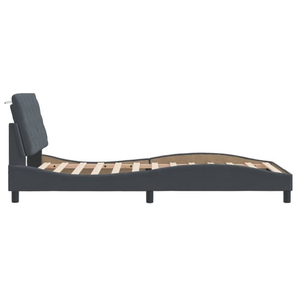 vidaXL sengeramme med sengegavl 100x200 cm fløjl mørkegrå